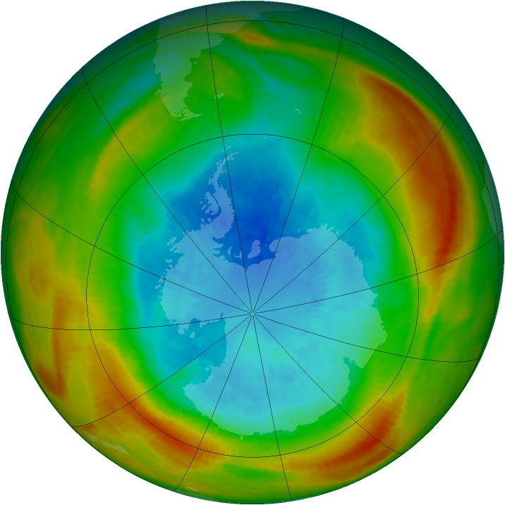 Antarctic ozone map for 15 September 1981